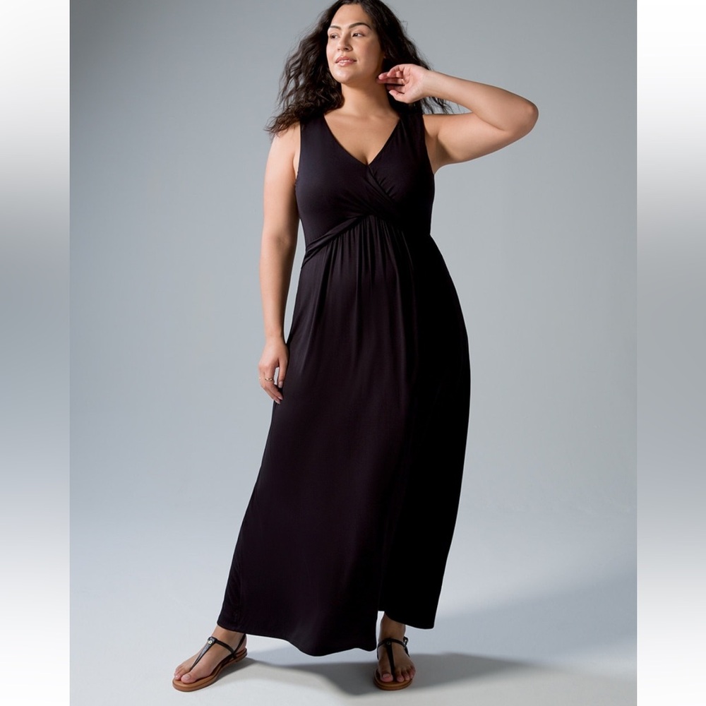 Soma V-neck Twist Maxi Bra Dress Black Size M
